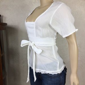 Anthro Edme & Esyllte White Gauzy Top